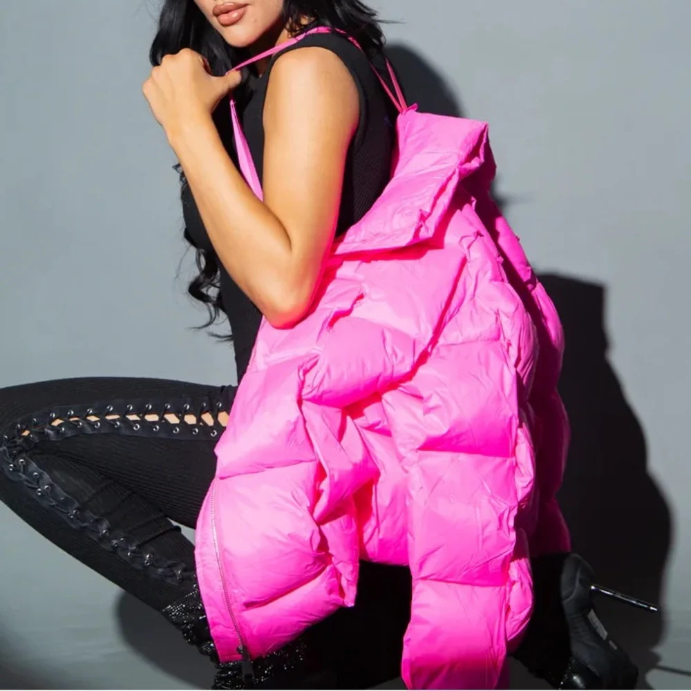 Callie Lives Azalea Wang Puff the Town Pink Weaved Coat XL - Picture 4 of 5